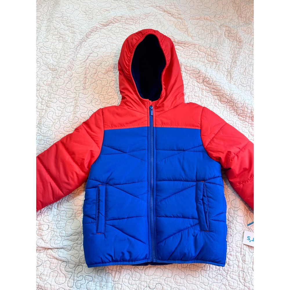 Carters Boys Puffer Jacket Hooded Water Resistant Size 5-6